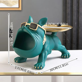 Estátua Criativa de Bulldog com Boca Grande para Decoração