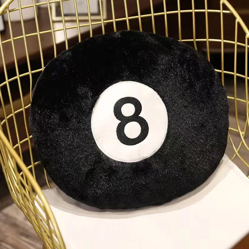 Travesseiro de Pelúcia Bola 8 - Decoração Criativa