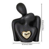 Estátua Abstrata de Casal - Decoração Moderna em Cerâmica