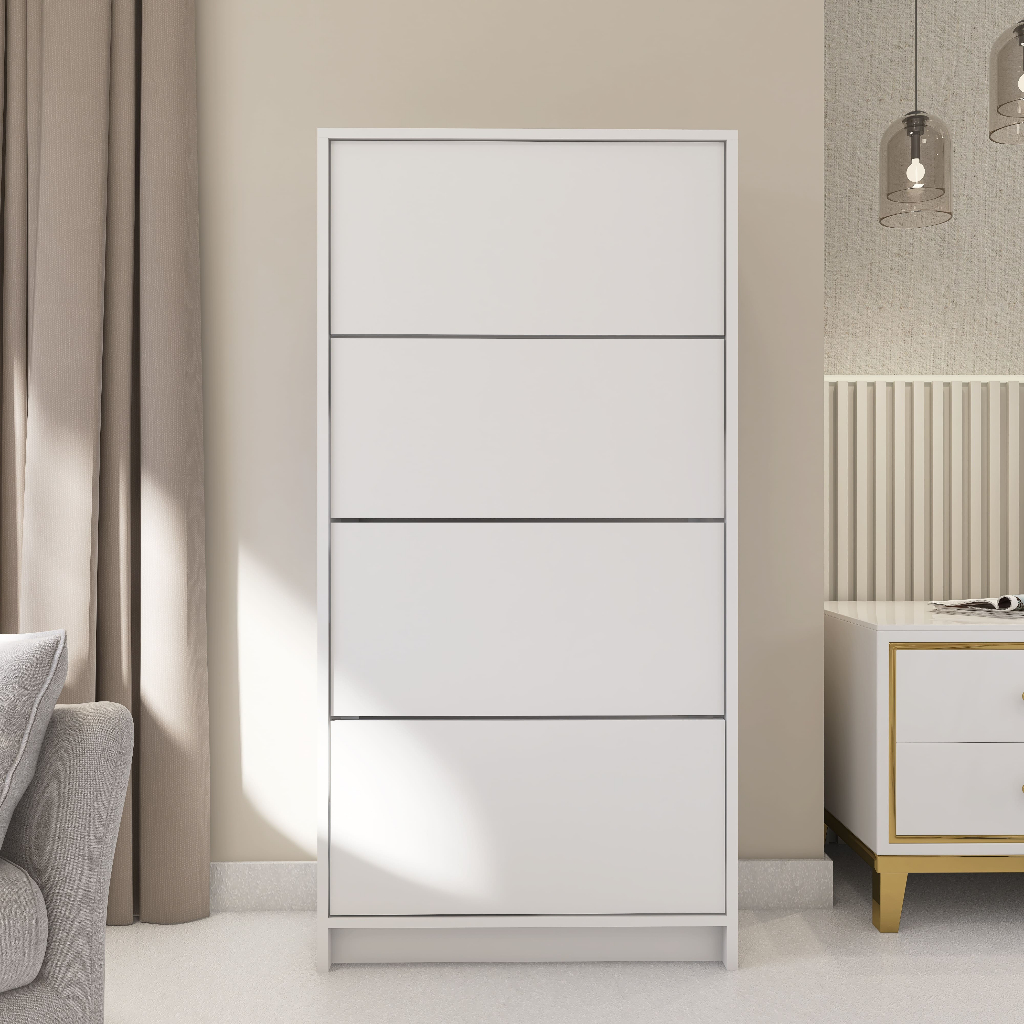 Sapateira 4 Portas Armário Multiuso Organizador para Quarto Sala Estante