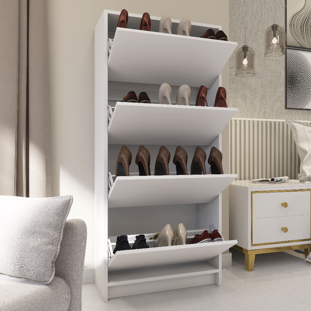 Sapateira 4 Portas Armário Multiuso Organizador para Quarto Sala Estante