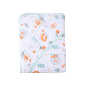 Toalha de Banho Bebê Soft Especial Karinho c/ Capuz Estampada 80cm x 80cm