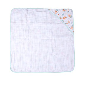Toalha de Banho Bebê Soft Especial Karinho c/ Capuz Estampada 80cm x 80cm