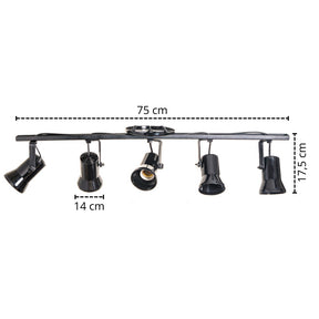 Luminária Trilho para 5 Lampâdas Articulado 360º Estilo