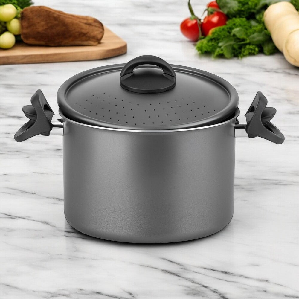 Espagueteira Antiaderente 22cm Grafite 5,3L Com Trava