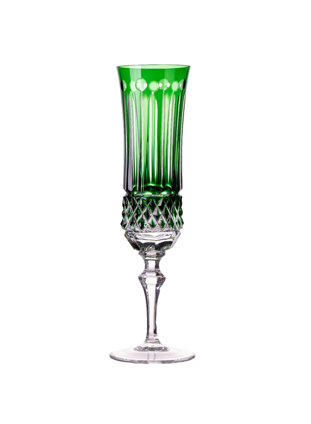 Taça de Cristal Flauta para Champagne Lapidada